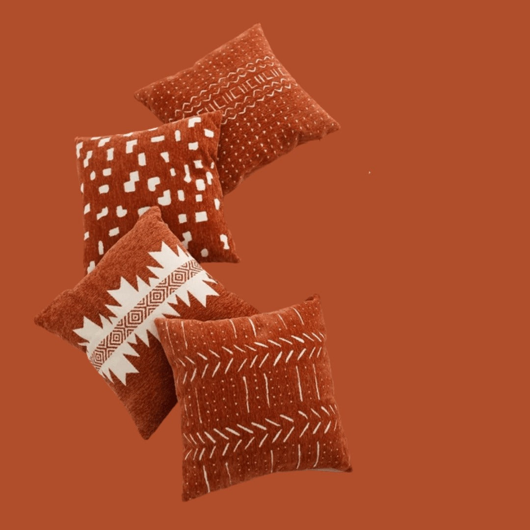 Decorative Throw Pillow Covers 45x45cm Soft Chenille Velvet Cushion Cases for Sofa & Bed | Modern Home Décor