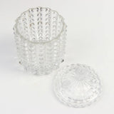This elegant, eye catching, crisp white  glass sugar dish, vessel gives old school candy jar vibes