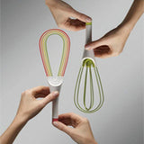 Joseph Joseph Twist 2-in-1 balloon and flat whisk in multicolour, third product view.