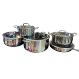 Uakeen Germany 10-Piece Triply Stainless Steel Cookware Set