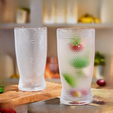 6pcs Unique Vertical Grain Frosted Tumbler Glass Set – 360ml
