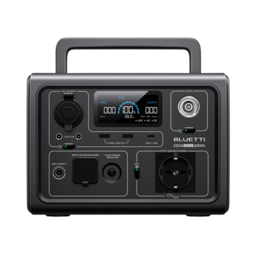 Bluetti EB3A Portable Power Station – 600W | 268Wh Mini Backup Battery for Phones, WiFi, and Travel in Kenya