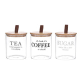 Tea Coffee Sugar Corner: Danny Home 3 Piece Glass Canister Set, 1250ml Glass Jar and Pantry Labels