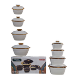 Redberry Premium Range Plastic Designer Hotpot Square Gold 4pcs Set (850ml / 1200ml / 2000ml / 3000ml)