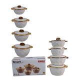 Redberry Tiffany Gold Premium 4-Piece Plastic Designer Hotpot Set (1200ml / 1800ml / 2400ml / 3000ml)