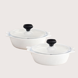 Signature Glass Casserole Dishes with Lids Kenya – 4-Pc Borosilicate Serving Set, Oven & Freezer Safe