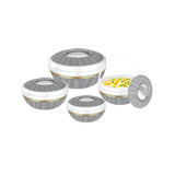 4Pc Plastic Hot Pot Set Thermal Insulated Casserole Hotpot Warmer Serving