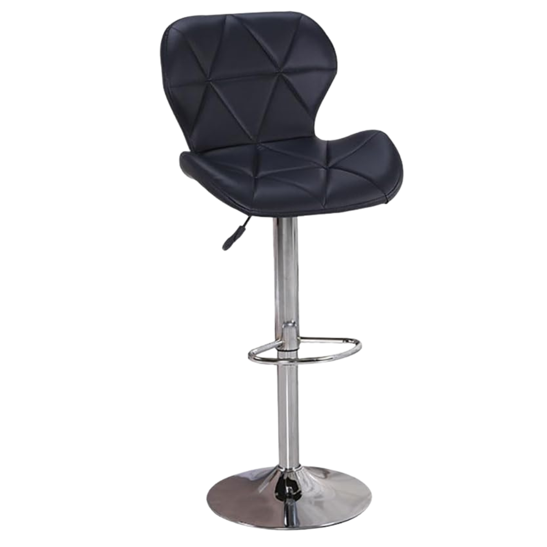 Bar Stool Swivel Bar Chair with Back,PU Leather Adjustable Counter Height Bar Stools，Breakfast Barstools with Footrest for Home Kitchen Island (Black)