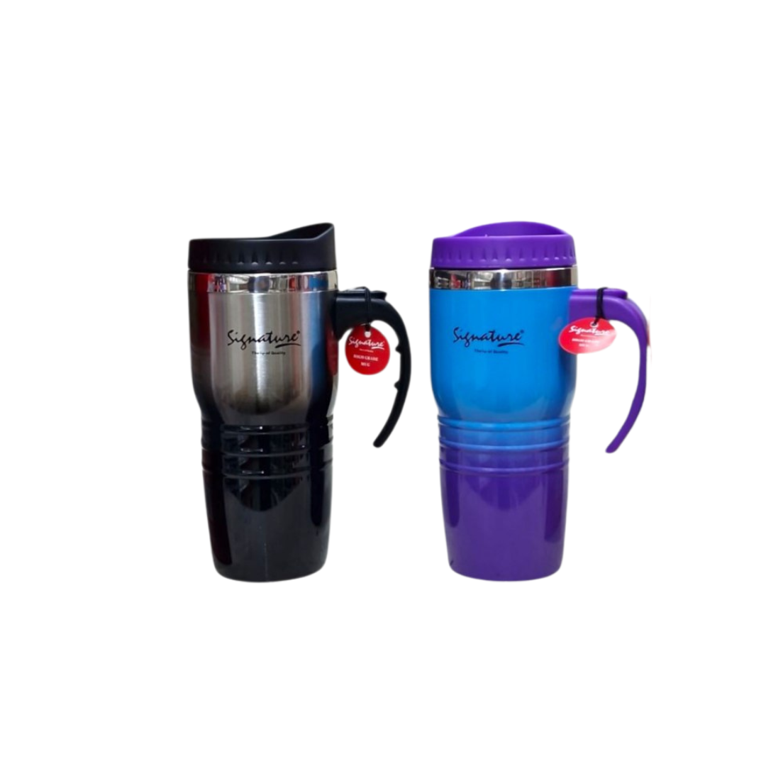 Signature SG-7898 | 450ML Stainless Steel Travel Mug – Vacuum Insulated, Spill-Proof & Colourful Options