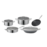 9PCS Premium Triply Stainless Steel Cookware Set Hammered Design, Non-Stick, Heavy Duty | Kenya