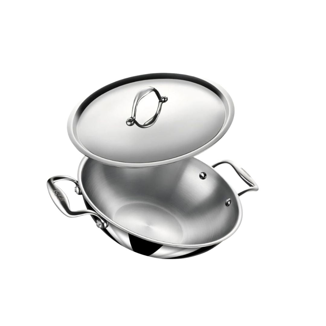 Stahl Stainless Steel Pot Triply Biryani Handi Cookware with Glass Deep 3-Layer Cooking Pot | Gas & Induction Compatible, Oven-Safe | Perfect for Pilau, Rice, Stews & Family Meals