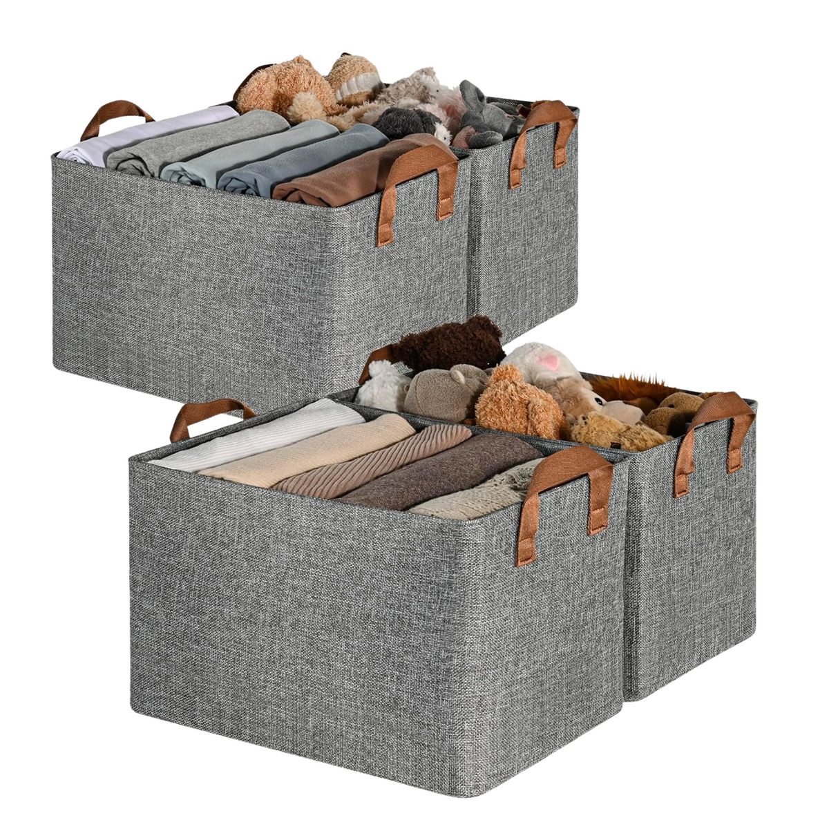 Closet Tidy Set: 10 Velvet Hangers and 2 Foldable Wardrobe Organiser Boxes