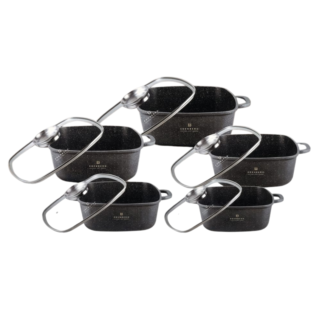 Edenberg 10 Pcs Non-Stick Cookware Set | 20, 22, 24, 26, 28 cm