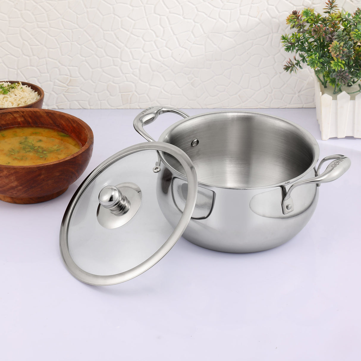 Vinod Platinum Tri-Ply Stainless Steel Belly Sauce Pot - Homelux Kenya