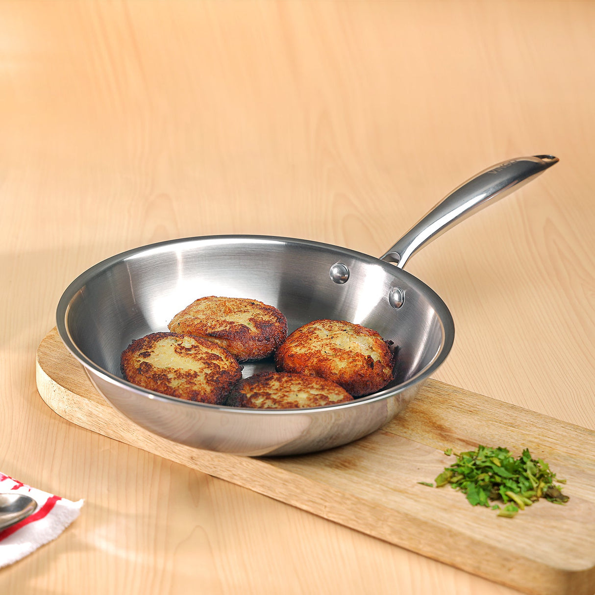 Vinod Platinum Tri-Ply Stainless Steel Fry Pan - Homelux Kenya