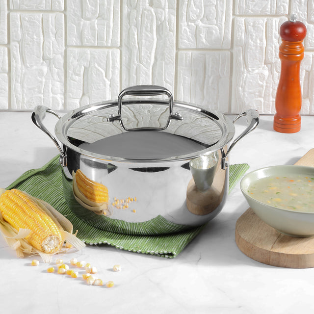Vinod Platinum Tri-Ply Stainless Steel Sauce Pot with Lid - Homelux Kenya