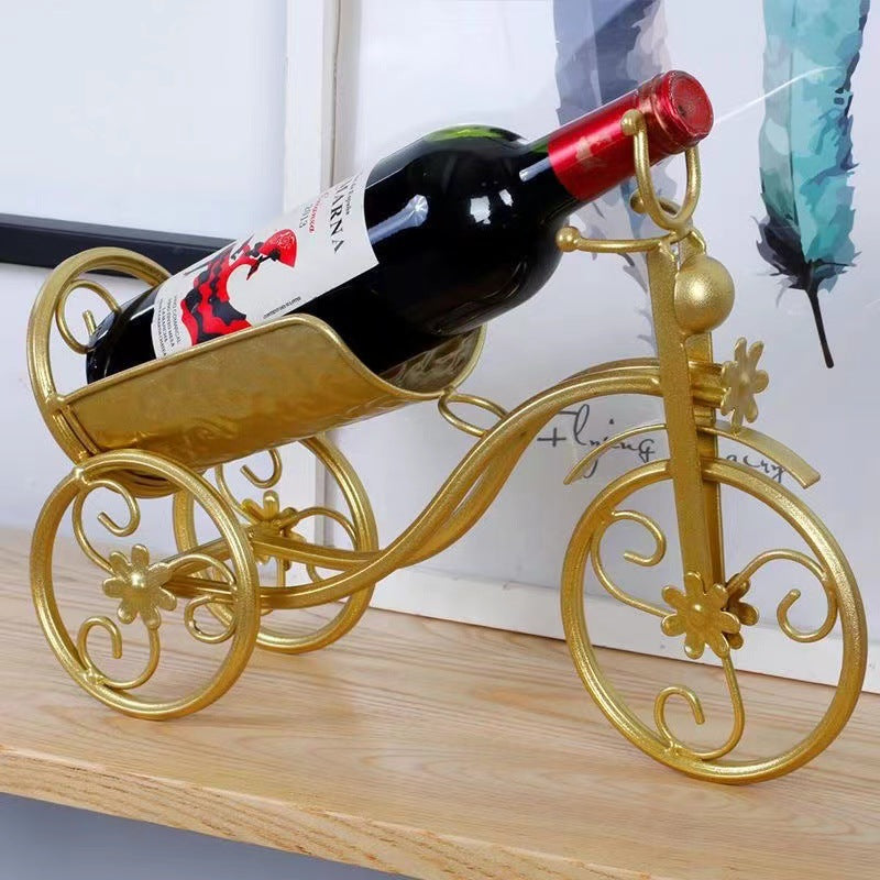 Vintage metal Tricycle wine holder art