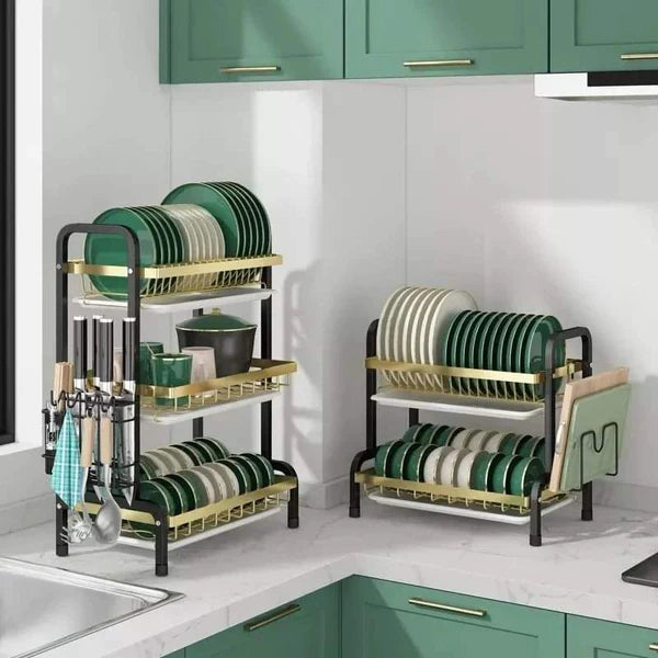 Dish rack with cutlery holder & Chop Board Holder