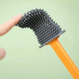 Silicone toilet cleaning brush