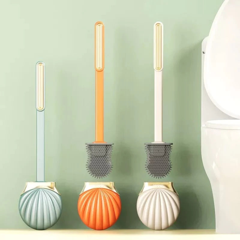 Silicone toilet cleaning brush