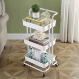 Multi-functional movable trolley storage rack( Plastic with Metallic Stand)
