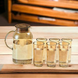 7pcs heat resistant borosilicate Glass pitcher with glasses
