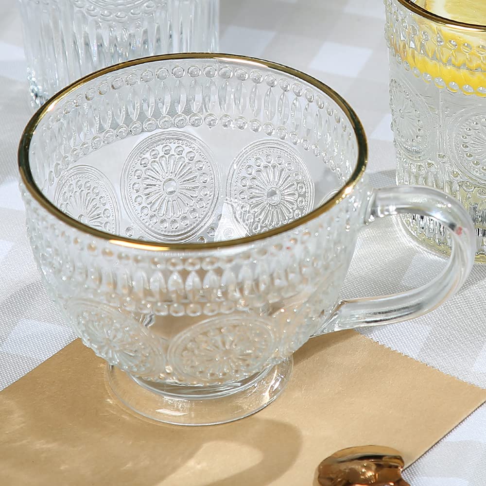 Set of 3 Romantic premium water/tea glass set
