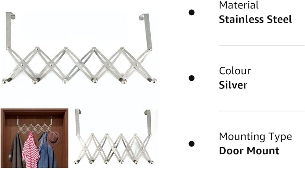 Retracting Behind the door 6 hook hanger