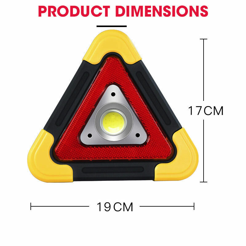 Battery powered 3 mode triangle warning light stand.