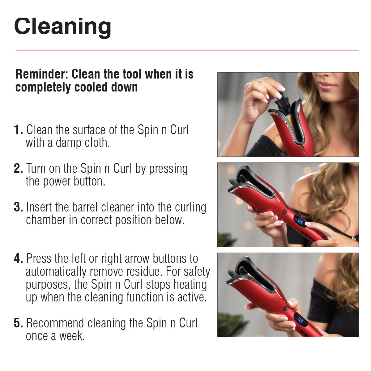Hair spin and curl tool