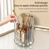 360° Rotating makeup brush holder.