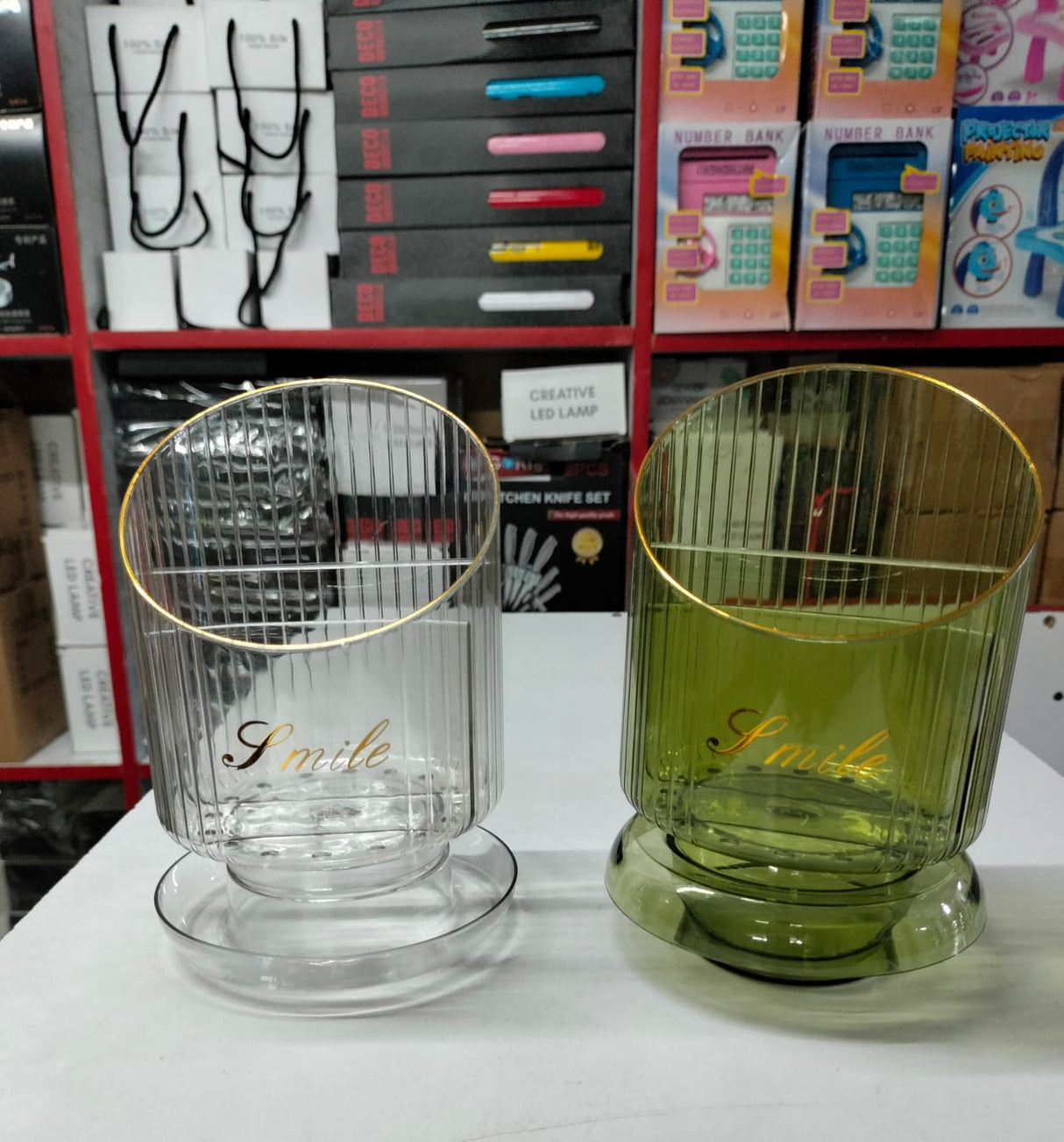 360° Rotating makeup brush holder.