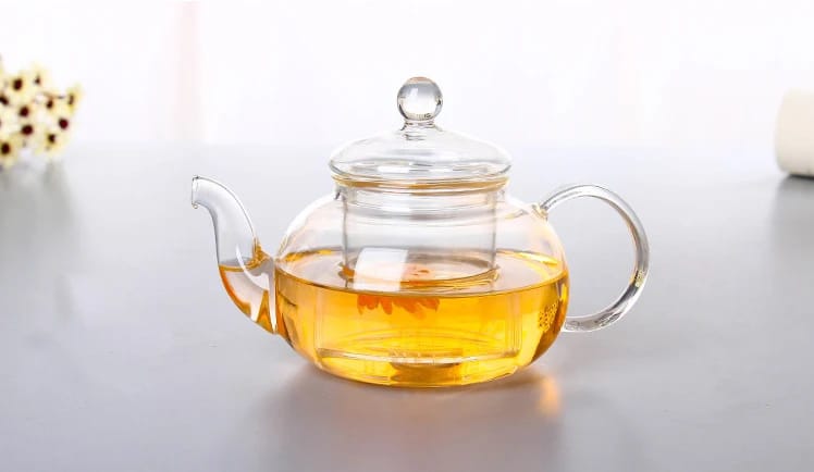 High Borosilicate glass tea/Coffee pot with stainless steel glass filter infuser