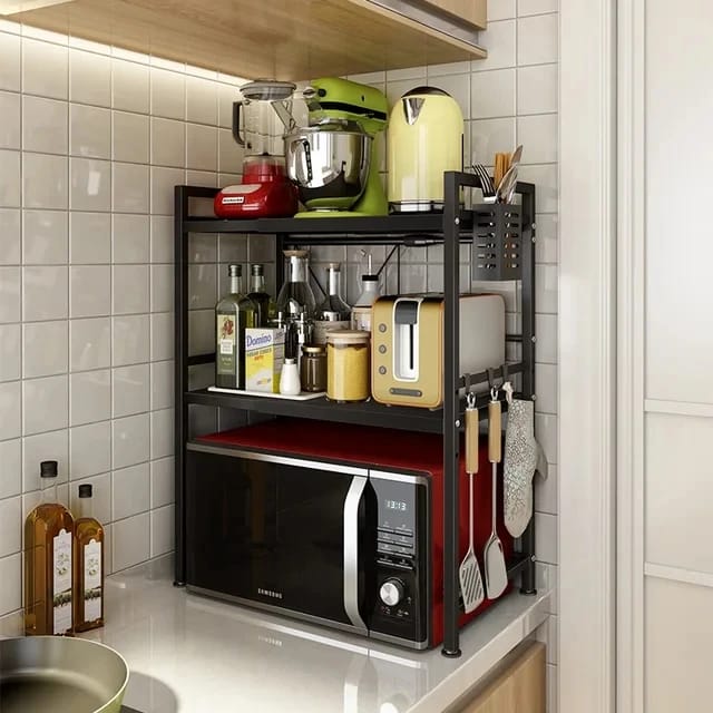 2Tier Telescopic Adjustable Microwave stand