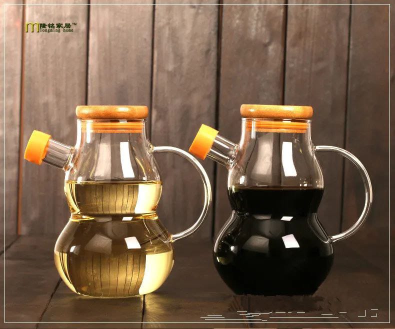 Creative glass oil / vinegar jar
