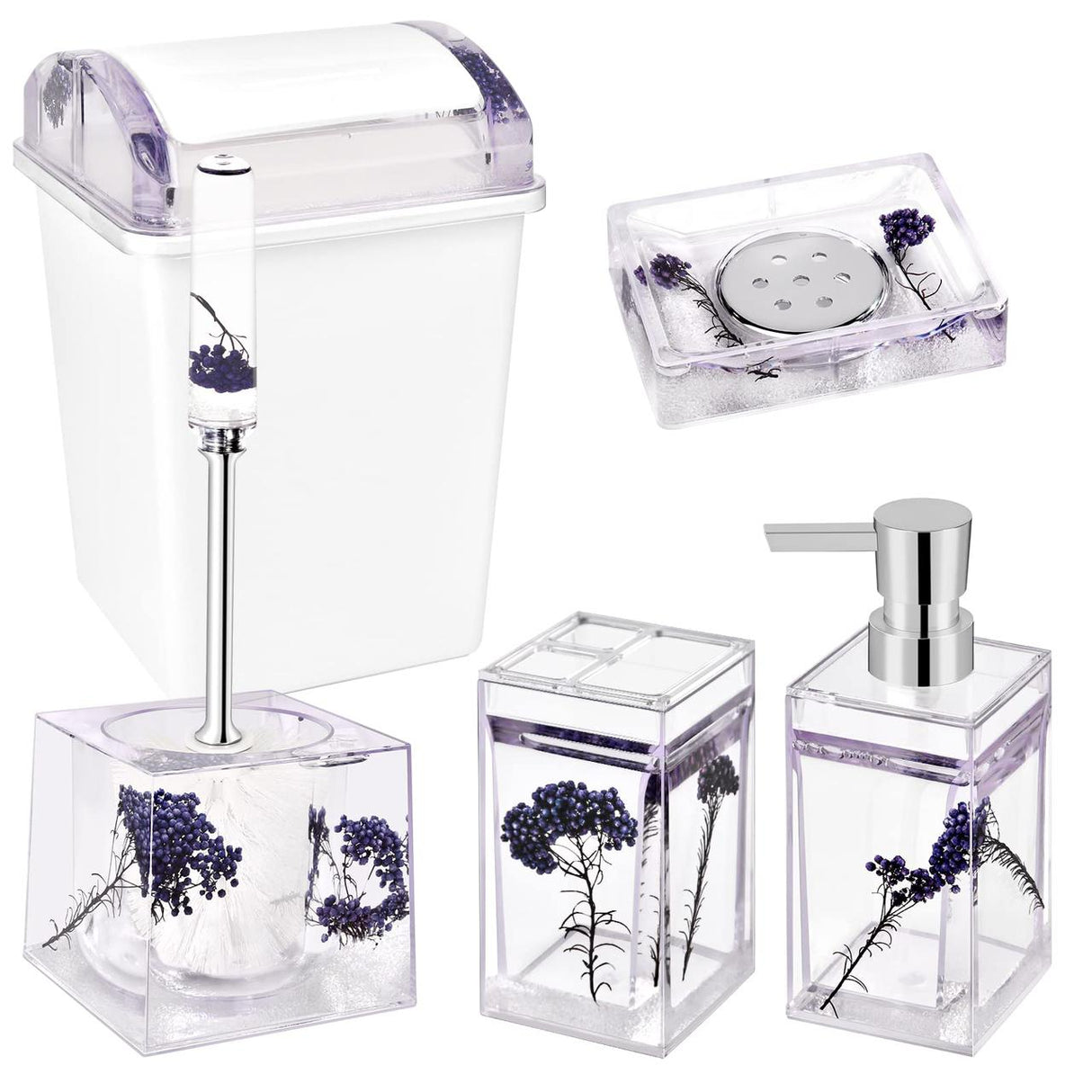 5pcs Water shell flower bathroom accessories set