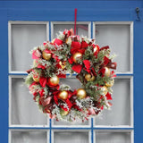 42cm Front Door Christmas Wreath With Christmas Ornaments