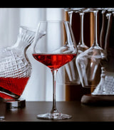 6 Pcs Elegant Burgundy Crystal Wine Glass – 600ml (Large Size)