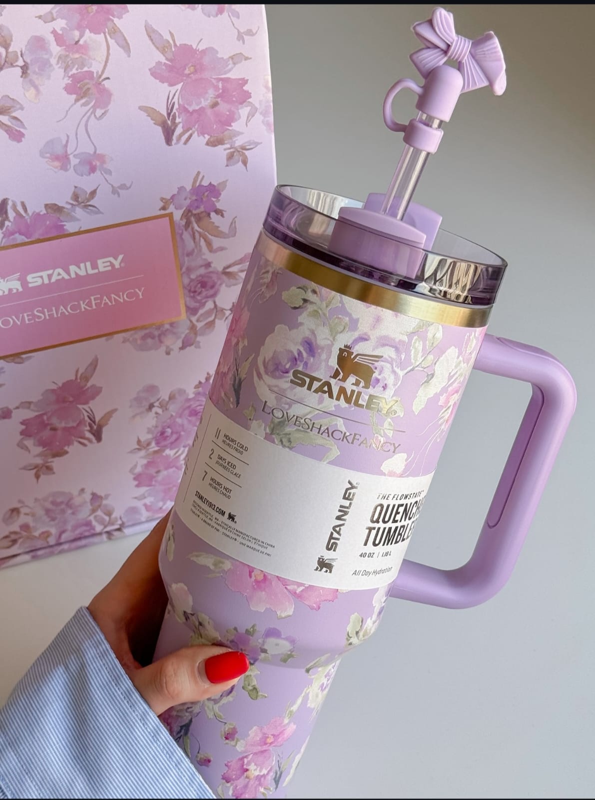 Stanley x LoveShackFancy Tumbler – 1.2L Floral Vacuum-Insulated Mug with Straw Lid