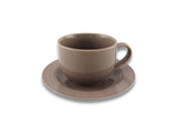 Danny Home 12pcs Black Cup & Saucer Set 300ml | Ceramic Tea & Coffee Set
