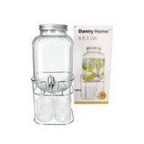 Danny Home 4 Litre Beverage Dispenser with 4 Glasses & Stand | Drink Dispenser Set