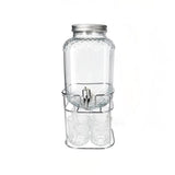 Danny Home 4 Litre Beverage Dispenser with 4 Glasses & Stand | Drink Dispenser Set