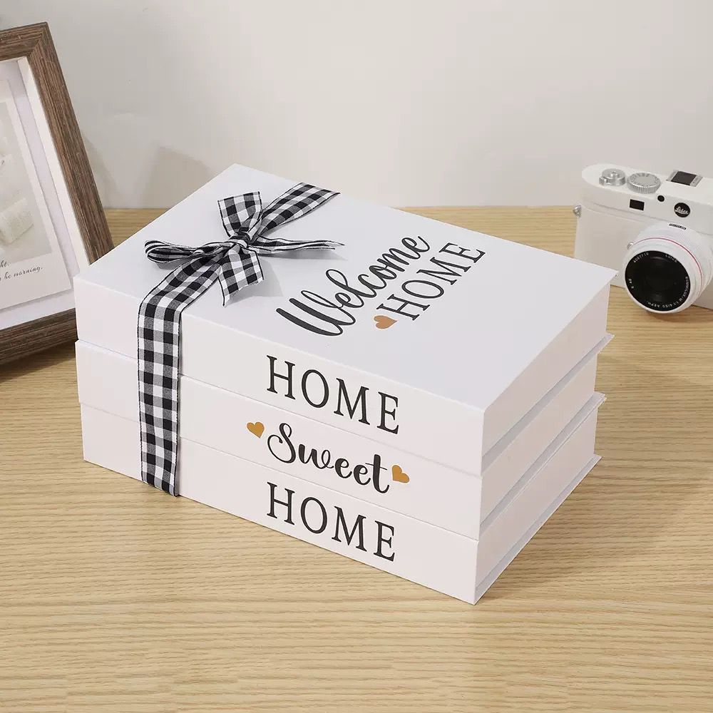 3pc Decorative Books Set with Rope – Modern Home Decor Accent
