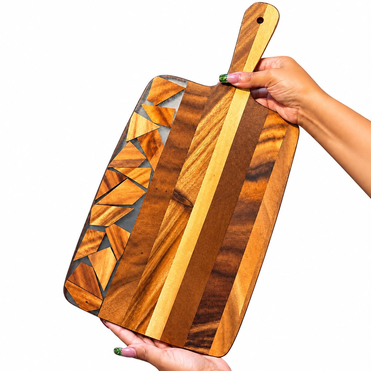 Wood Mosaic Chopping and Serving Board