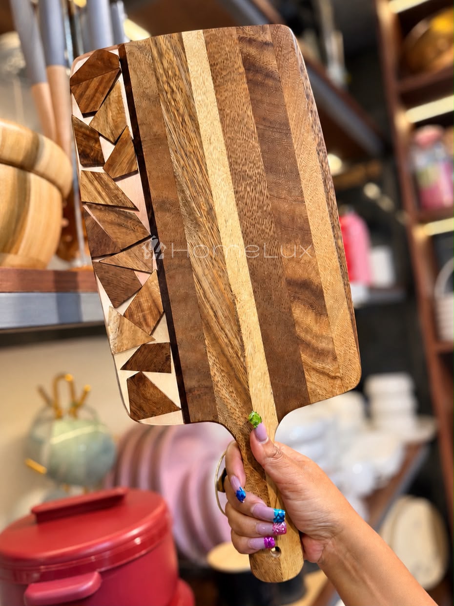 Wood Mosaic Chopping and Serving Board