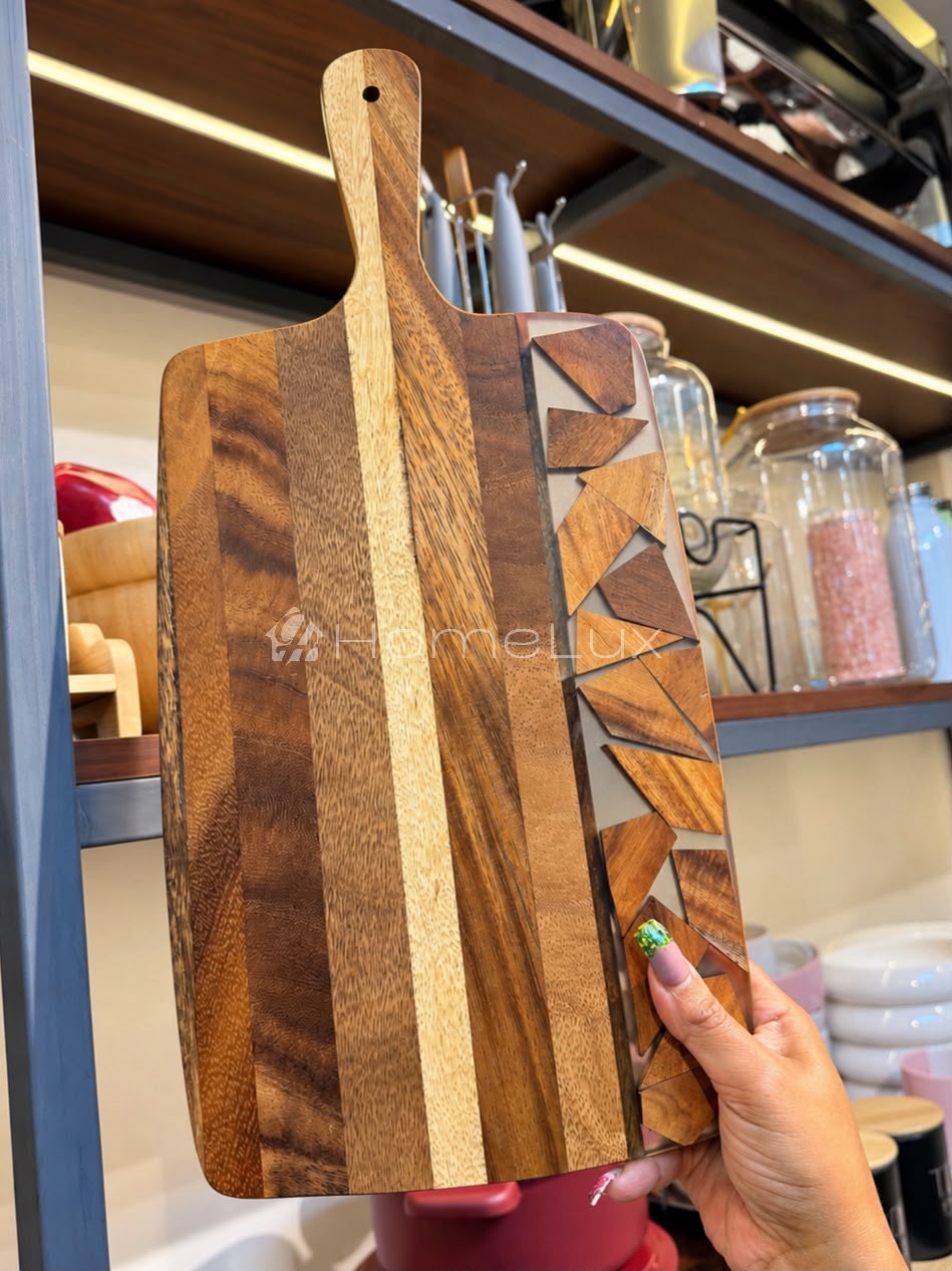 Wood Mosaic Chopping and Serving Board