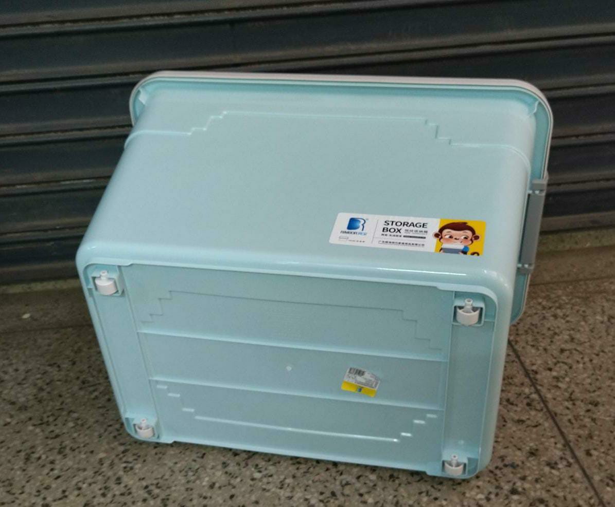 80 Litres Movable Storage Box with Wheels – Large Foldable Plastic Organizer – Durable Stackable Storage Bin for Home, Office, Moving & Seasonal Items