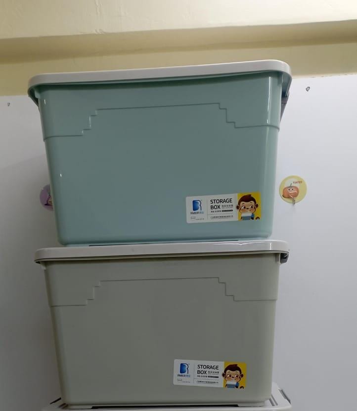 80 Litres Movable Storage Box with Wheels – Large Foldable Plastic Organizer – Durable Stackable Storage Bin for Home, Office, Moving & Seasonal Items