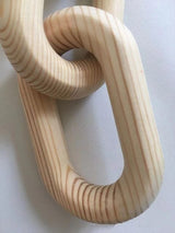 Boho Modern Chain Link Wooden Hand Carved 5-Link Chain Art