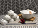 Ceramic white serving dish with soup/Vegetable bowls